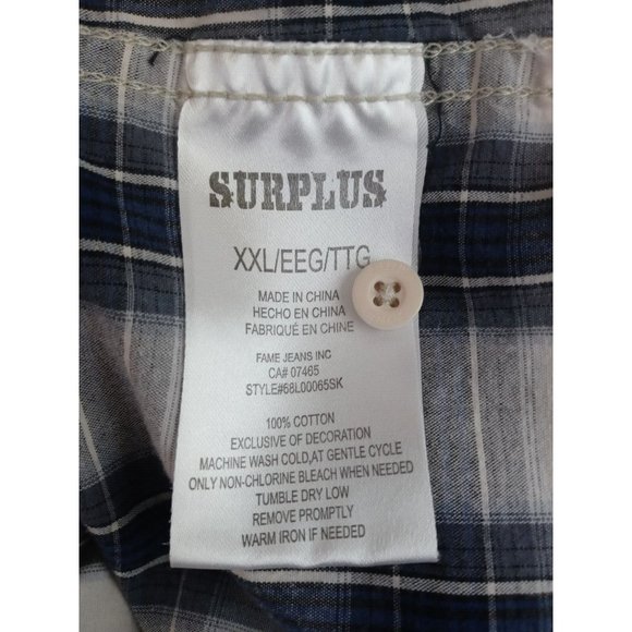 Surplus 88808C-2O9-Wing D Men's Pearl Snap Long Sleeve Shirt Size XXL - Picture 5 of 6